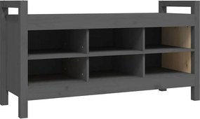 vidaXL szürke tömör fenyőfa előszoba pad 110 x 40 x 60 cm