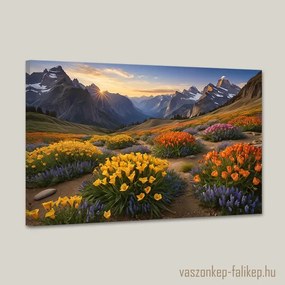 Napkelte a hegyekben 2 tájkép – természetes harmónia otthonra 60x40 cm