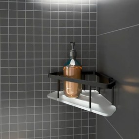 NIMCO Ki-14003-B-90 - Zuhany falipolc KIBO matt fekete/fehér