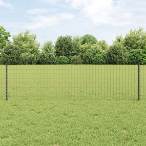 Euro Kerítés Készlet 2 darab Szürke Porszórt Acél 10 x 0.6 m