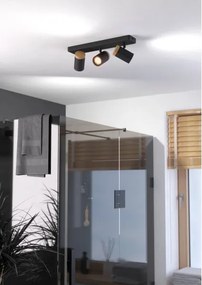 Eglo 300002 - Fürdőszobai spotlámpa CONSUMA 3xGU10/3W/230V IP44 fekete/bézs