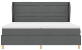 Boxspring Ágy Matrac Esernyő Szürke 200x200 cm Szövet