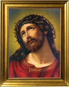 Jézus Krisztus Szakrális Kép Arany Díszített Keretben 30X40