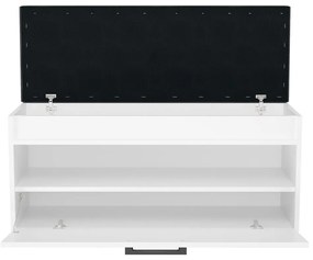 Drohmo Parma cipőtároló pad, 100x49x35 cm, fehér