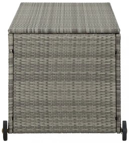 világosszürke polyrattan kerti tárolóláda 120 x 65 x 61 cm