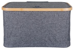 Noto kosár, bambusz/textil, sötétszürke, 30x45x25 cm