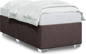 vidaXL sötétbarna szövet ágykeret matrac nélkül 100x200 cm