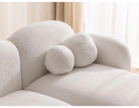 Krémszínű buklé sarokkanapé (jobb oldali-heverő résszel) Orbit – Ropez