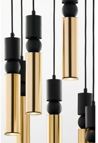 Jupiter 2018 - Csillár zsinóron ALAS 7xGU10/10W/230V arany/fekete