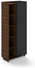 Trevix kombinált szekrény 90 x 46 x 213 cm, jobb, charleston tölgy / fekete