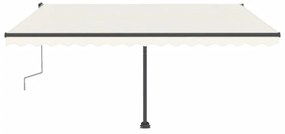 krémszínű kézzel kihúzható póznás napellenző 400 x 300 cm