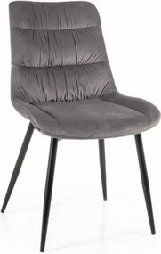 Kárpitozott szék velúr steppelt szürke étkező nappali fésülködőasztal Lou