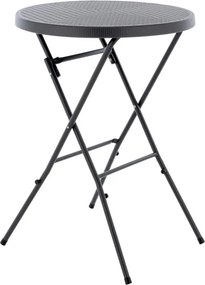 GARTHEN Kerti asztal kerek rattan 110 cm szürke