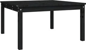 vidaXL fekete tömör fenyőfa kerti asztal 82,5 x 82,5 x 45 cm