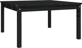 vidaXL fekete tömör fenyőfa kerti asztal 82,5 x 82,5 x 45 cm