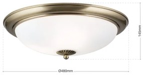 Orion - EMPIRA mennyezeti lámpa 3xE27/40W/230V átm. 48 cm bronz