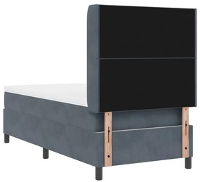 Ágykeret Matrac nélkül Sötétszürke 90x200 cm Bársonyos