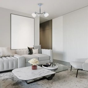 Csillár rúdon CONNOR 2xE27/15W/230V fényezett króm/fehér