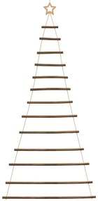 függő karácsonyfa tetején csillaggal 86 x 180 cm természetes ág