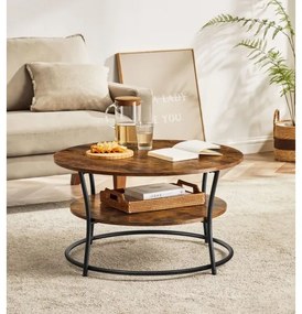 ELDUR dohányzóasztal barna/fekete