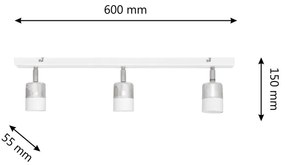 LED Spotlámpa TUBSSON 3xGU10/4,8W/230V fehér/fényes króm
