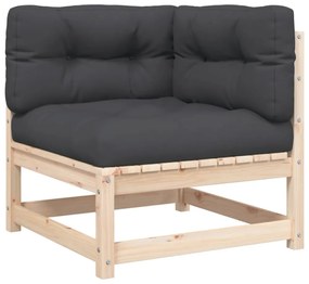 kerti sarokkanapé párnákkal és lábtartóval