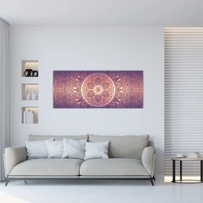 Kép - Mandala lila színátmeneten (120x50 cm)