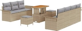 vidaXL Kerti Kanapé Szett párnával 10 pcs Beige és Világosszürke