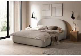 Franciaágy 140 cm Olivo P (ágyráccsal) (tárolóhellyel) (világos bézs + fekete). Akció -15%. 1100428