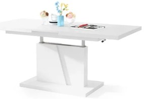 NINO fehér, kihúzható, emelhető lapos konferencia- és étkezőasztal
