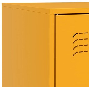 vidaXL mustársárga acél tálalószekrény 67 x 39 x 73 cm