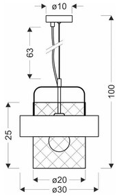 Fekete-rézszínű fém függőlámpa ø 30 cm Fiba – Candellux Lighting