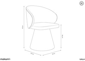 Krémszínű kárpitozott étkezőfotel Uala – Makamii