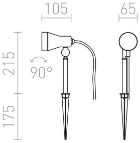 RED - Design Rendl - R10427 - Kültéri lámpa DIREZZA 1xGU10/35W/230V IP54