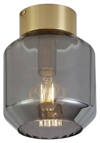 Modern mennyezeti lámpa sárgaréz füstüveggel - Stiklo