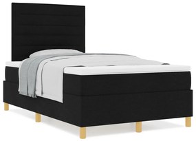 boxspring ágy matraccal fekete kicsi kétfős szövet