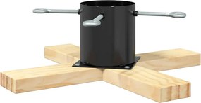 vidaXL Karácsonyfatalp 1.73 Fekete 50 x 50 x 16 cm Tömör fenyőfa