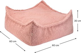 Rózsaszín buklé gyerek babzsákfotel Square – Wigiwama