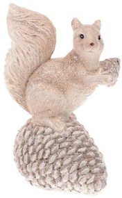 Téli dekoráció Mókus tobozzal, polirezín