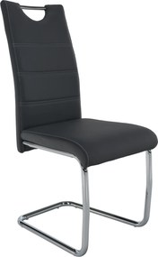 Étkezőszék, sötétszürke/világos varrat, ABIRA NEW