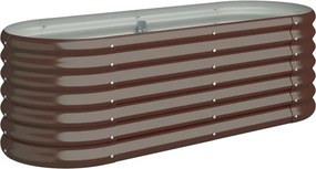 vidaXL barna horganyzott acél kerti magaságyás 114x40x36 cm