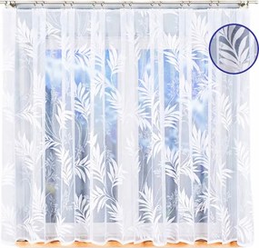 Kész Rövid Jacquard Függöny 350x160 Levél Nappali Hálószoba Szoba Fehér