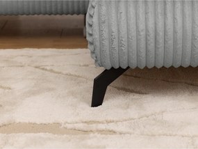 Világosszürke kordbársony sarokkanapé (jobb oldali-L alakú) Marbeya – Ropez