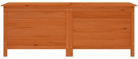barna tömör fenyőfa kerti tárolóláda 150 x 50 x 56,5 cm
