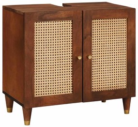 Mosdókagyló szekrény polcokkal tárolóval Barna 62 x 33 x 58 cm