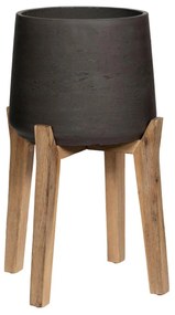Patt ültetőgép magas lábakkal, antik fekete, többféle méretben - Pottery Pots méret: XXL - v. 27,3 cm, ⌀ 28,6 cm / v. 65 cm, ⌀ 43.5 cm