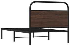 ágykeret matrac nélkül 90x200 cm barna tölgyfa műfa