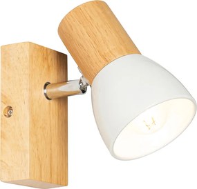 Rusztikus fali lámpa fa fehér állítható - Thorin