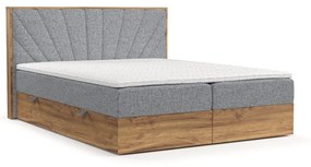 Szürke-natúr színű ágyneműtartós boxspring ágy 140x200 cm Asahi – Maison de Rêve