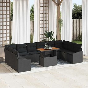 Kert étkező szett 11 pcs Fekete és Barna 100 x 55 x 73 cm